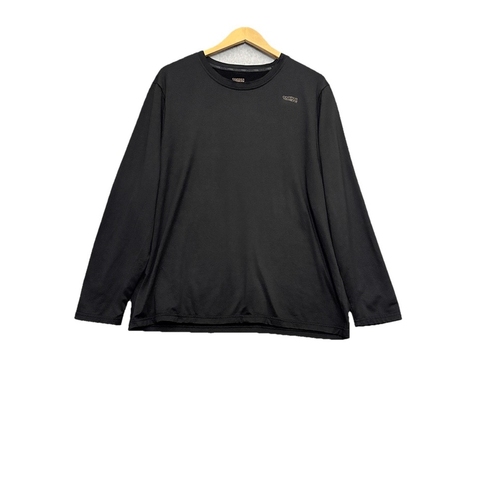 Copper fit Shirt Mens XL‎ Black Long Sleeve Crew Neck Base Layer Compression